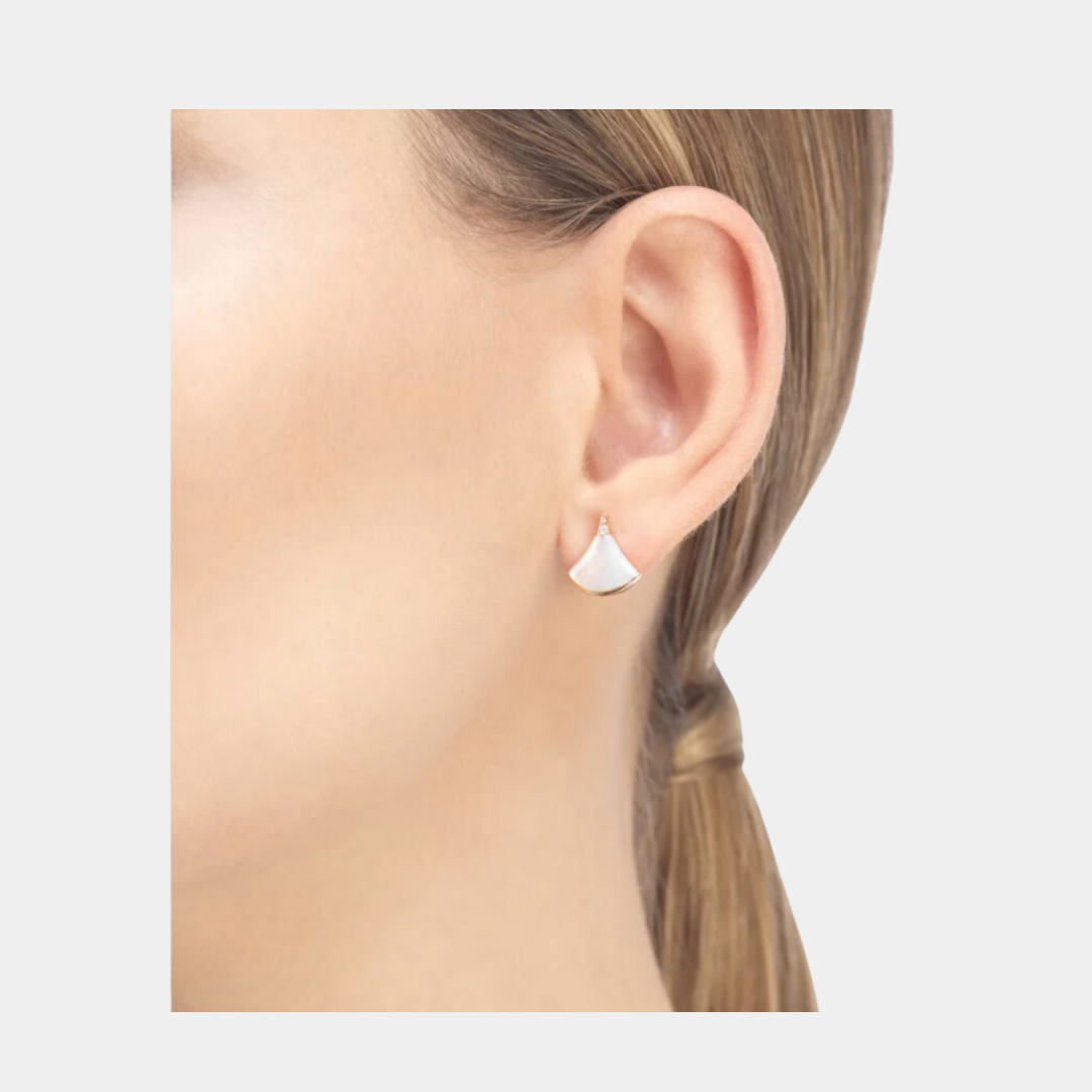 Boucles d'oreilles Divas'Dream de Ella Jewellery, plaquées or 18 carats, nacre