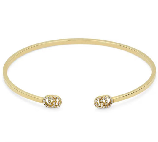 Ella G Bangle Cuff Bracelet, 18k Gold Plated