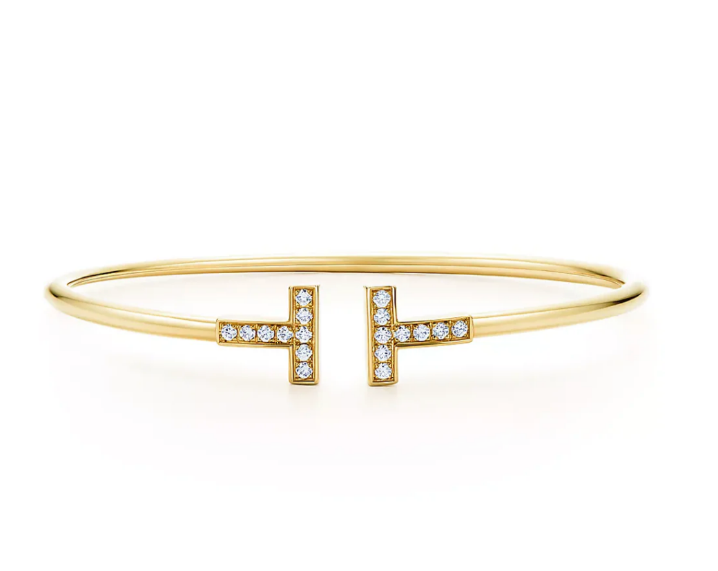 Ella T Bangle,18k Yellow Gold Plated,Inlaid cubic zircon