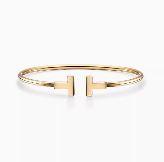 Ella T Bangle,18k Yellow Gold Plated