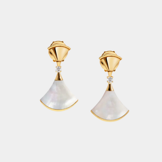 Ella Jewellery Divas'Dream Earring,18k yellow Gold Plated,Mother of Pearl